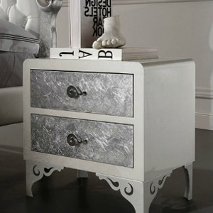 mesilla de noche plateada